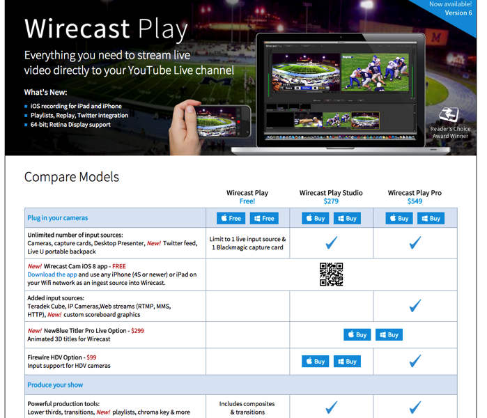 Wirecast Playの無料版