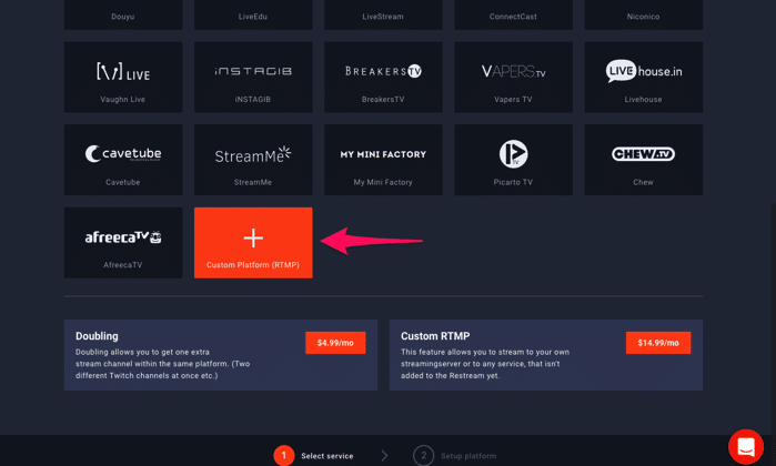 Restream.ioのCustom Platform（RTMP）