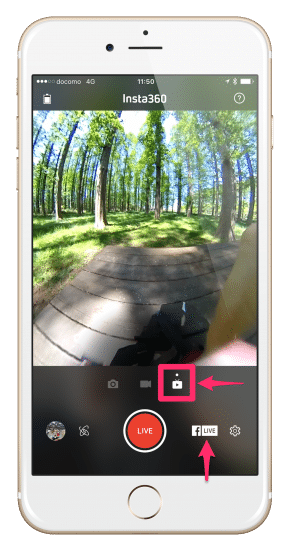 Insta360 Nanoでライブ配信を選ぶ