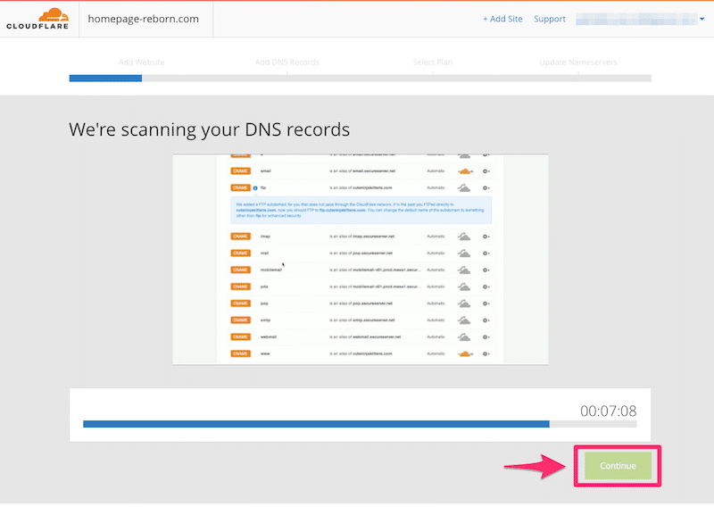 CloudflareでDNSレコードのスキャンをする