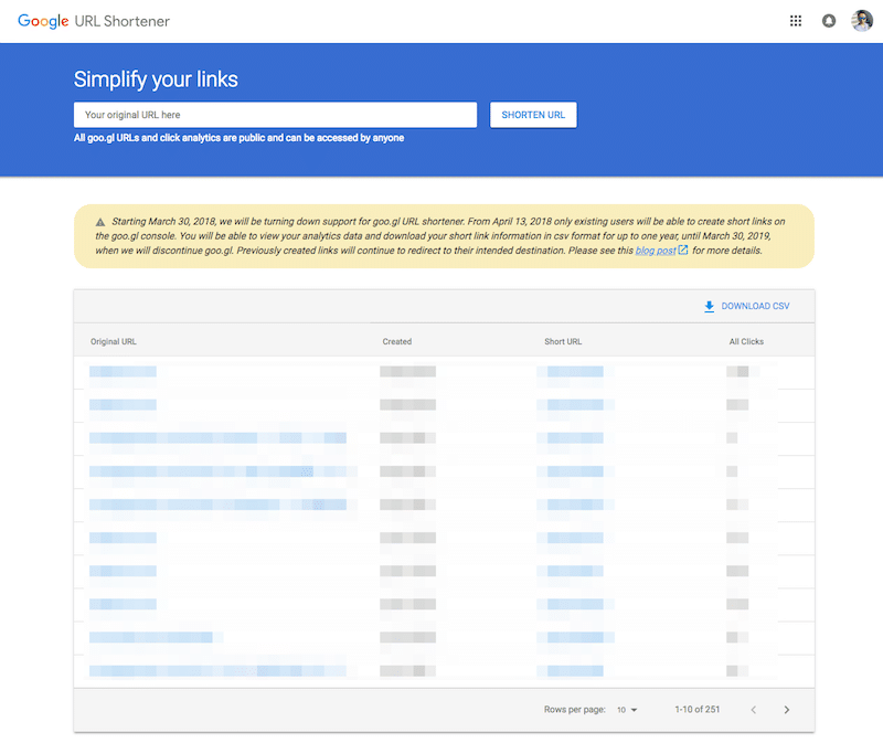 goo.glが2019年3月30日でサービスのサポートを終了