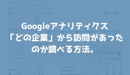 Googleアナリティクスで「どの企業」から訪問があったのか調べる方法。ついでに閲覧されたページも調べよう。