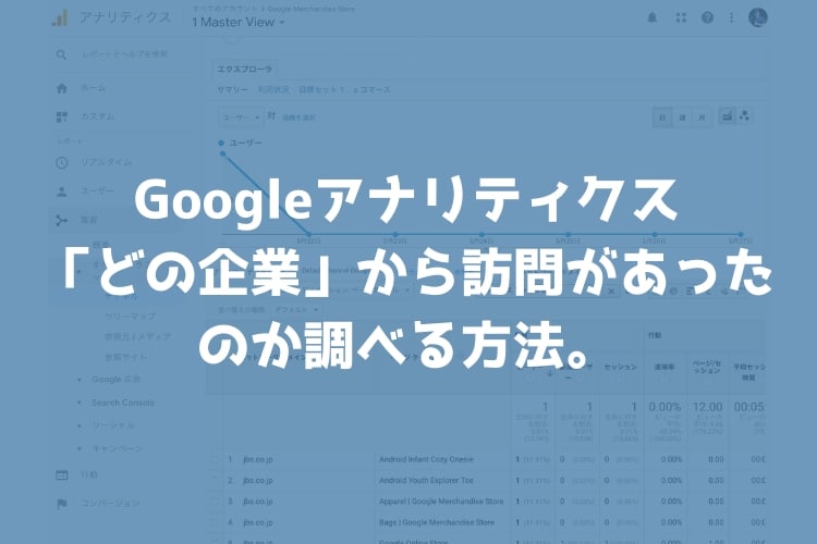 Googleアナリティクスで「どの企業」から訪問があったのか調べる方法。ついでに閲覧されたページも調べよう。