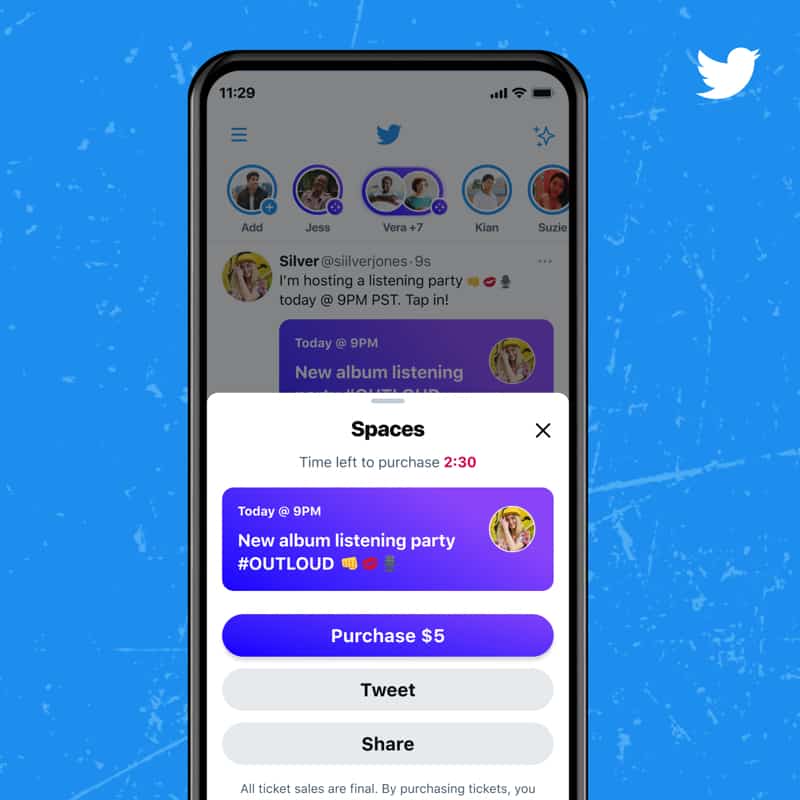 TwitterのSpacesのチケット機能